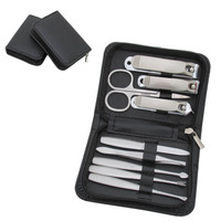 Ensemble de manucure et pédicure de haute qualité en acier inoxydable, 9 pièces, outils pour cuticules, coupe-ongles, kit d'outils pour ongles pour femmes et hommes, promotionnel