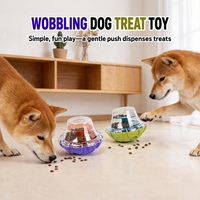 Jouet interactif pour chien Wobble Treat Dispensing : Distributeur de friandises, puzzle et mangeoire lente pour la stimulation mentale et le soulagement de l'ennui