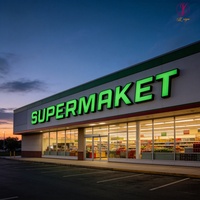 Letrero Publicitario Grande para Exteriores, Letrero LED 3D, Letrero para Supermercado, Logotipo Comercial, Letrero Personalizado para Negocios
