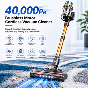 Aspirateur balai sans fil OEM 40000Pa avec moteur sans balais, batterie amovible et écran tactile LED pour poils d'animaux, tapis et sols domestiques - Product Image 1