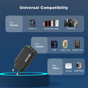 Chất lượng cao 65Watt gan sạc QC3.0 PD phổ Adapter du lịch USB Sạc Loại C 65W tường siêu nhanh máy tính xách tay Sạc - Product Image 6