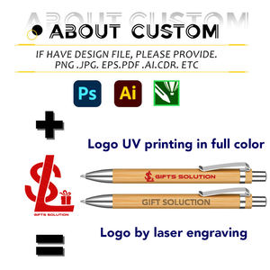 Bolígrafo Personalizado <span class=keywords><strong>de</strong></span> Bambú Natural, Ecológico, con Doble Anillo y Clip Metálico Plateado <span class=keywords><strong>para</strong></span> Regalos - Product Image 2