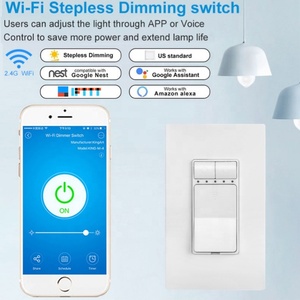 SLS chúng tôi wifi thông minh <span class=keywords><strong>LED</strong></span> bảng điều chỉnh chuyển đổi ánh sáng <span class=keywords><strong>Dimmer</strong></span> cho tuya tương thích hoạt động Alexa Google nhà PC Chất liệu 240V Max. Điện áp 16A ma - Product Image 6