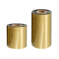 Pita Foil Transfer Termal Printer Barcode Matte Gold 104mm untuk Printer TSC, Argox, Zebra Typewriter