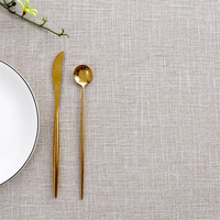 Nappe en lin naturel Texture slubby nappe rectangulaire douce résistante aux rides pour cuisine salle à manger buffet de table