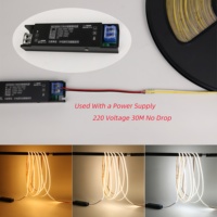 Bande lumineuse LED CCT Cob 220V 2700K-6500K Dimmable Coupable Flexible Ruban LED CCT 30m Sans Décalage