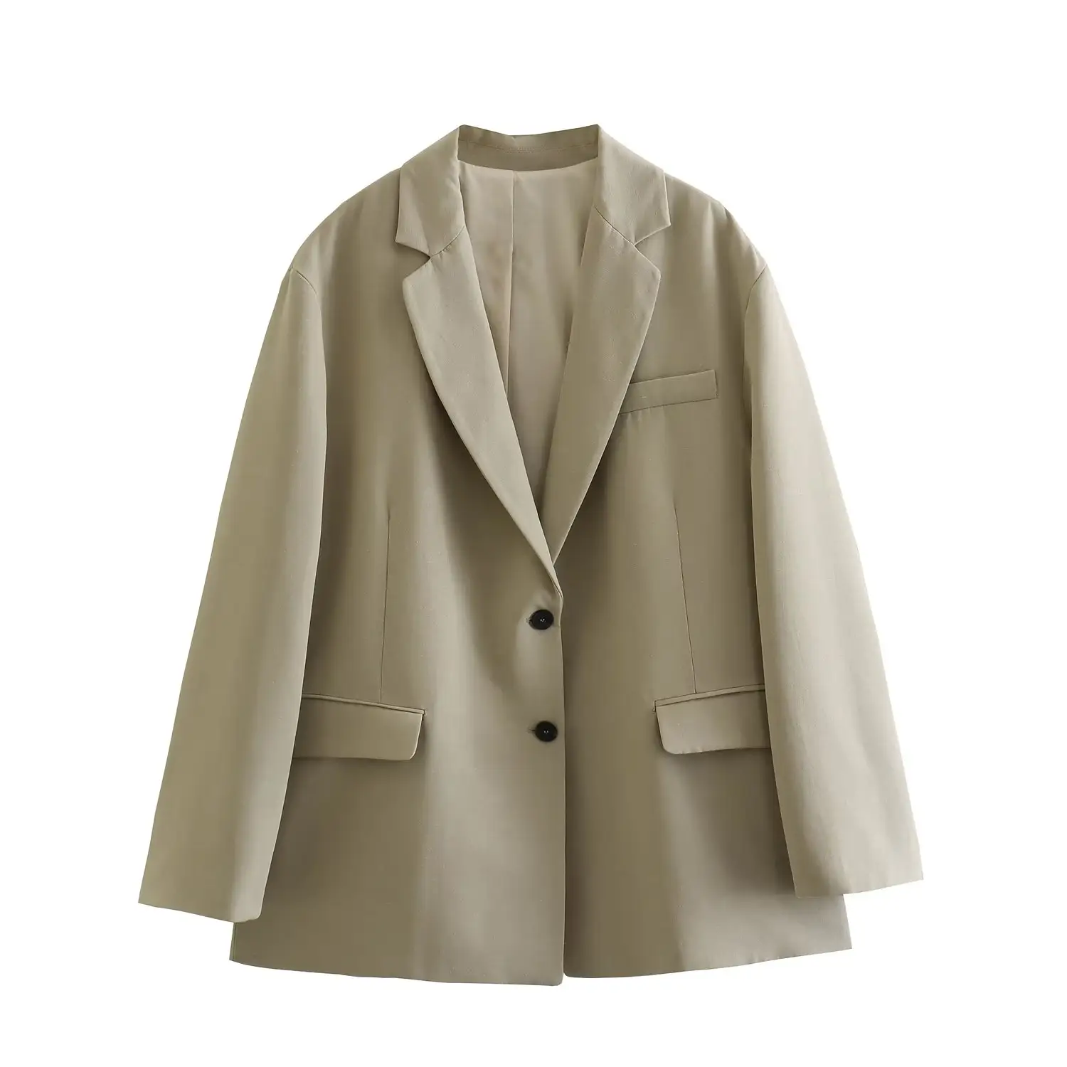 PB ZA Women 2023 spring New Fashion Slit design Blazer Coat Vintage Long Sleeve Female Outerwear Chic