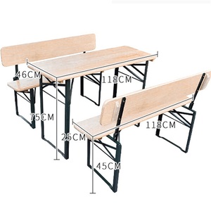 Vente en gros Offre Spéciale d'extérieur 3pcs set de tabourets de jardin table pliante en bois set de tabourets de bière - Product Image 5