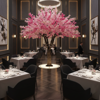 Arbre artificiel de cerisier rose sur mesure de 3,6 m à 3,9 m de haut pour mariages, restaurants, centres commerciaux et aménagements paysagers