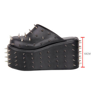 Sandalias de Diseñador para Mujer con Punta Abierta, Tacón con Remaches y Plataforma, Sandalias de Cuero de Verano con Cierre de Botón, Resistentes y Antideslizantes - Product Image 2