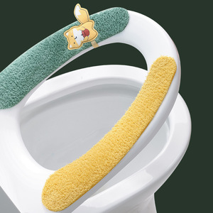 Toilet Seat Cover Plush Soft <b>Pad</b> Yellow Green Blue Orange Four Seasons <b>Waterproof</b> Bathroom Accessory - Product Image 3