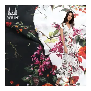 WI-A08 No wrinkles after wash 100% polyester woven printed chiffon fabric and textiles for clothing