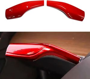 Funda para Palanca de Dirección de Tesla Model 3/Y, Fibra Sintética, Accesorio Interior Moderno, ROJO - Product Image 1