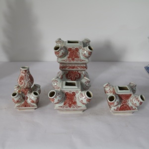 Vase Pagode Tulipière à Plusieurs Becs en Céramique Peint à la Main Bleu <span class=keywords><strong>Delft</strong></span>, Tour de Fleurs à Plusieurs Niveaux, Décoration d'Intérieur - Product Image 5