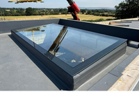 Fenêtre panoramique pleine hauteur en aluminium, fenêtre fixe isolée avec cadre en aluminium