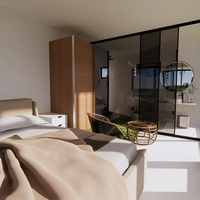 Maisonnette Apple élégante et limitée en édition, avec 2 ou 3 chambres, préfabriquée, mobile, modulaire, en forme de capsule, transport facile