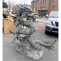 Statue de Dragon en Bronze moulé grandeur nature Fengshui décoration Animal grande Statue de Dragon en Bronze coulé debout à vendre