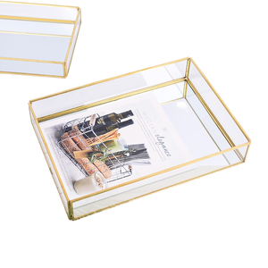Bandeja de Almacenamiento de Vidrio Moderna de Una Sola Capa con Acabado Brillante Phnom Penh, 2.5 cm de Grosor, Sostenible, Multifuncional, Capacidad de 1-3 L, para Sala de Estar - Product Image 1