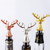 Bouchons de bouteille de vin personnalisés en métal réutilisables, créatifs, en forme d'animaux 3D, pour bière et spiritueux, avec bouchons en liège exquis