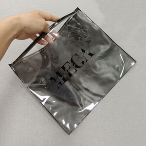 Cửa sổ trong suốt sang trọng tùy chỉnh bao bì nhựa màu đen túi khóa zip khóa túi PVC khóa kéo rõ ràng túi cho vải - Product Image 2
