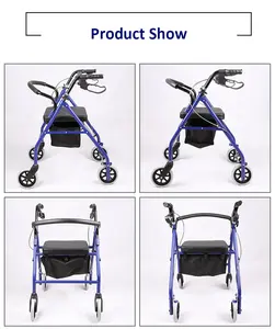 เฟรมอลูมิเนียมช่วยเดินผู้ใหญ่พิการวอล์คเกอร์ Rollator