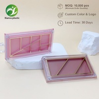 Palette de fards à paupières magnétique rotative rectangulaire 7 couleurs écologique, conteneur vide pour poudre de blush compacte individuelle