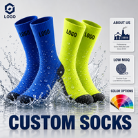 Chaussettes de cyclisme imperméables personnalisées avec logo, respirantes, légères, coupe-vent 3 couches, pour le sport en extérieur et le vélo (vente en gros)