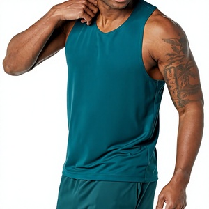 Camiseta sin mangas de poliéster para hombre, ropa de calle sin mangas de moda con ajuste moderno, tela de mezcla de algodón ligera, Ideal para trajes - Product Image 1