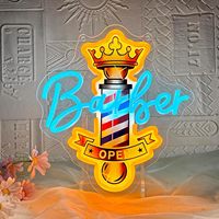 En stock, enseigne au néon pour barbier, décoration de salon de coiffure, enseignes au néon LED