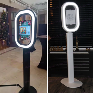 2025 aucun outil installer <span class=keywords><strong>portable</strong></span> fête salsa ovale ipad coque de cabine <span class=keywords><strong>photo</strong></span> avec miroir acrylique ipad photobooth machine kiosque prix - Product Image 4