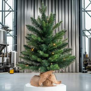 Árbol de Navidad de fabricante blanco flocado personalizado de mesa de alta calidad con luces LED - Product Image 1