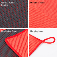 Serviette de lavage auto en microfibre de haute qualité avec revêtement en caoutchouc polymère, texture nid d'abeille, pour décontamination, équilibrée en pH