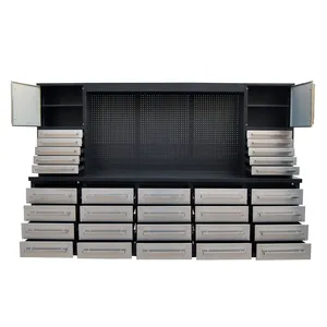 HUAYI Établi <span class=keywords><strong>de</strong></span> <span class=keywords><strong>garage</strong></span> en acier et métal <span class=keywords><strong>de</strong></span> 112 pouces, armoire à outils bon marché avec 25 tiroirs, prix <span class=keywords><strong>de</strong></span> vente - Product Image 4