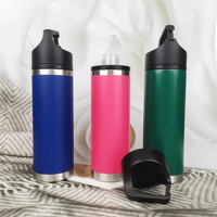 Bouteille d'eau en acier inoxydable personnalisée de qualité supérieure avec poignée et couvercle, gourde isotherme à double paroi pour la promotion de marque d'entreprise