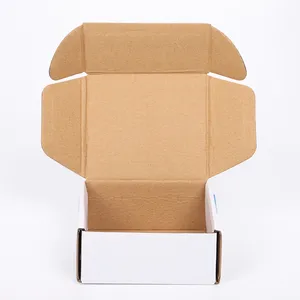 豪华自定义标志帽子瓦楞纸纸箱 mailer 盒小白色可重复使用印刷纸板太阳镜 shipping 箱