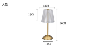 Modern Brass Base Table <b>Lamp</b> Crystal Bell <b>Shade</b> Push Button Switch LED Warm White Light Bedroom Decorative AC <b>Small</b> Size - Product Image 2