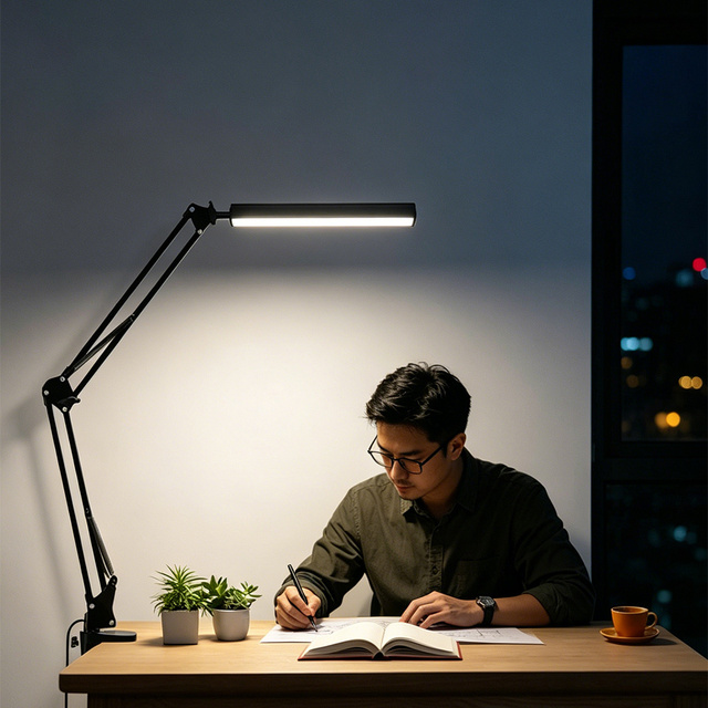 Swing Arm Desk Lamp 12W USB Adjustable Clamp Light With Single or Double Head for Office Nail Desk and Retail Wholesale Supply