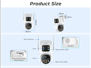 2023 New 6MP 8MP ống kính kép không dây PTZ CCTV <span class=keywords><strong>Camera</strong></span> an ninh <span class=keywords><strong>wifi</strong></span> giám sát theo dõi 6MP 4k ống kính kép PTZ Network <span class=keywords><strong>Camera</strong></span> icsee - Product Image 6