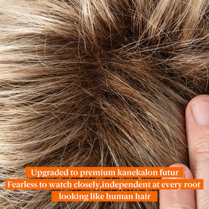 Perruque Courte Pré-coupée en Fibre Synthétique Premium en Gros, Perruques Futura, <span class=keywords><strong>Cheveux</strong></span> Kanekalon, Perruque Mono, Dentelle Monofilament pour Femmes - Product Image 2