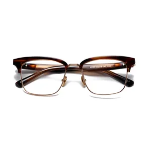 Benyi Retro Italian Optical Frames High Quality Custom Logo Unique Design Titanium Frames Handmade Eyeglasses