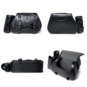 Bolsa Feminina Punk Personalizada Atacado em Couro PU com Zíper Impermeável para Armazenamento Traseiro em Vários Modelos Harley Rock - Product Image 4