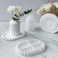 Set nampan vas Modern ramah lingkungan, dekorasi Desktop silikon cetakan bunga plester Resin DIY buatan tangan