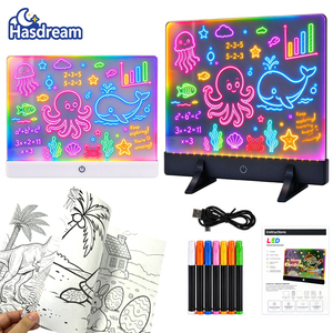 Rechargeable 7 Color LED Acrylic Drawing Board <b>Toys</b> with Stand 7 Pens Glow Painting Writing Play Set Educational Gift for Kids - Product Image 1