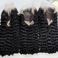 Perruque bouclée naturelle noire birmane en cheveux humains, boucles serrées douces, perruque en dentelle avec ligne de cheveux naturelle, perruque pleine densité