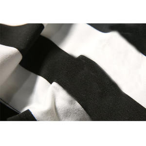 Icadeau — T-shirt manches courtes col rond pour hommes, T-shirt décontracté à rayures rouges et noires personnalisables, été, - Product Image 2