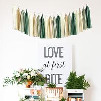 Grüne Happy Birthday Party Dekoration Retro Nude Elfenbein Dunkeloliv Karton Tischdekoration Banner Luftballons Partyzubehör Festlich