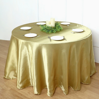 Nappe ronde en satin simple et luxueuse, couverture de table élégante pour hôtel, mariage, banquet et décoration de fête