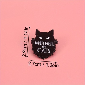 Huy hiệu mèo-mẹ độc đáo. Thiết kế mặt mèo đặc biệt màu đen. Hoàn hảo cho mặc hàng ngày bởi những người yêu mèo tận tụy. - Product Image 4