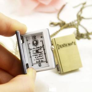 Exquisito bronce/Negro <span class=keywords><strong>Death</strong></span> Note tema cuarzo collar reloj de bolsillo Vintage colgante reloj regalos para chico de Anime japonés - Product Image 5