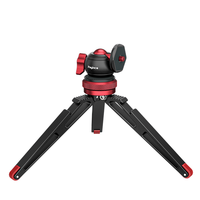 Metal Mini Tripod ve top kafa dağı ile 1/4 inç vida masaüstü masa standı kamera tripodu Gimbal kolu kavrama sabitleyici